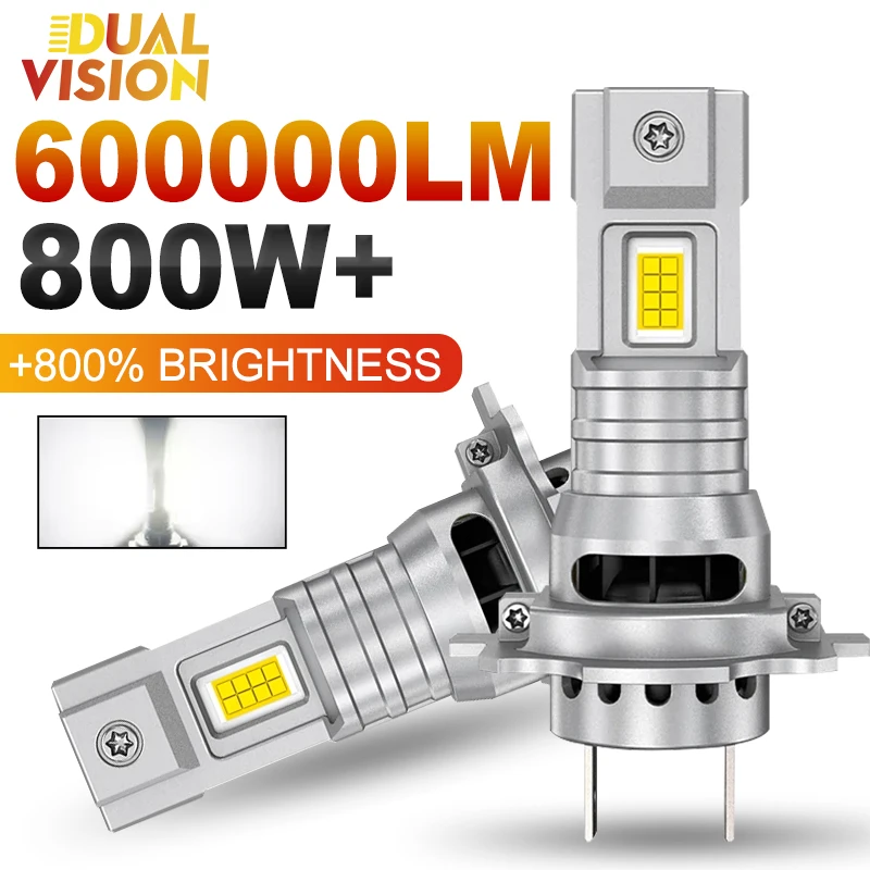 

H7 LED Headlight CANBUS 600000LM 8054 CSP Chips 1:1 MINI Size Plug and Play Auto Lamp 6000K Wireless Turbo Fog Lights With Fan