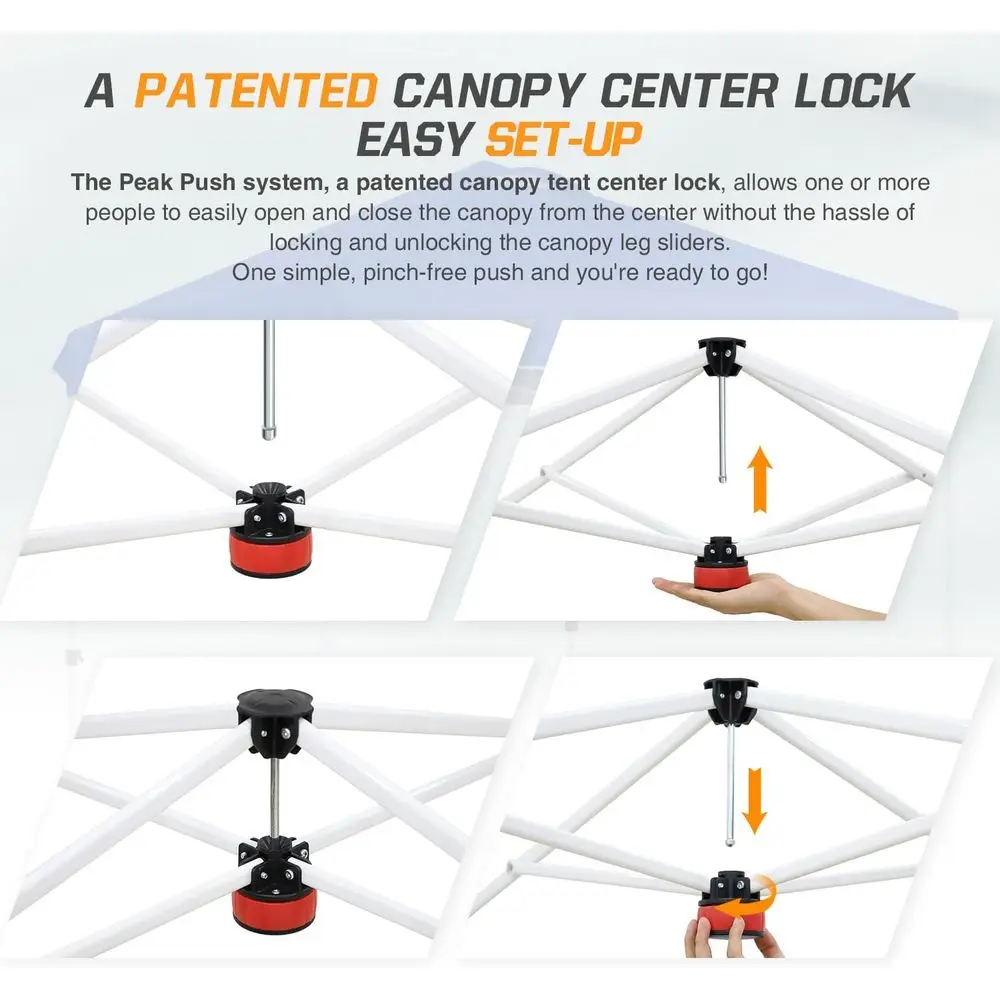 Quick-Setup 8x8 Outdoor Canopy with Side Panel, Wheeled Bag, Stakes, and Ropes, Blue Shade Tent