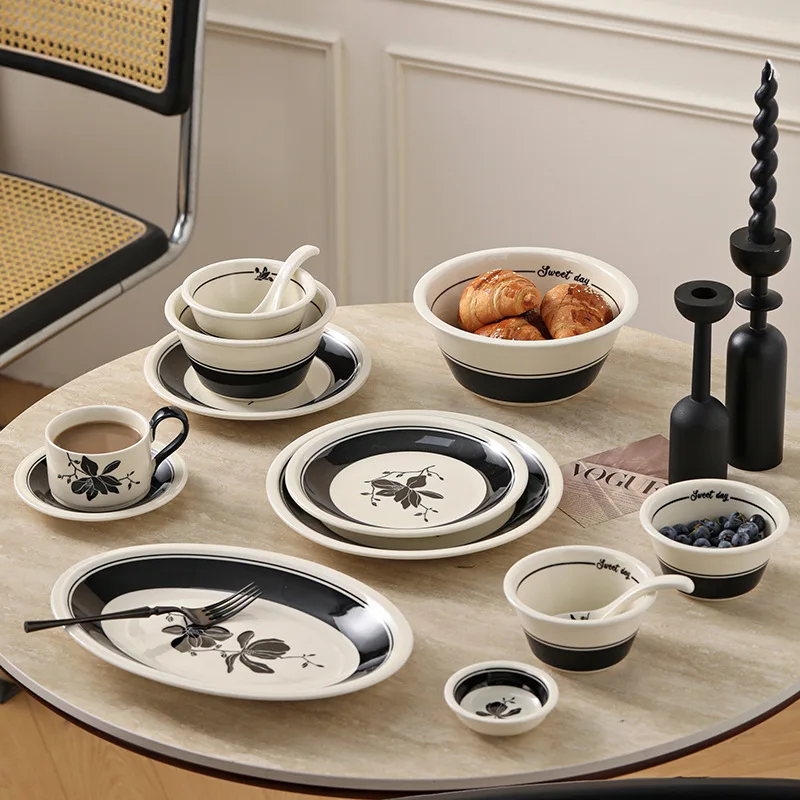 DSA high-value ceramic tableware, dishes set, household housewarming gift bowls, plates, color boxes, wholesale