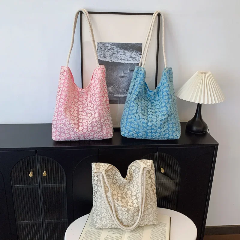 

Sweet Tote Bags for Women Shopping Bag Purse and Handbags Women Lace Flower Summer Bags Sac À Main Femme Bolsos De Mujer 2025