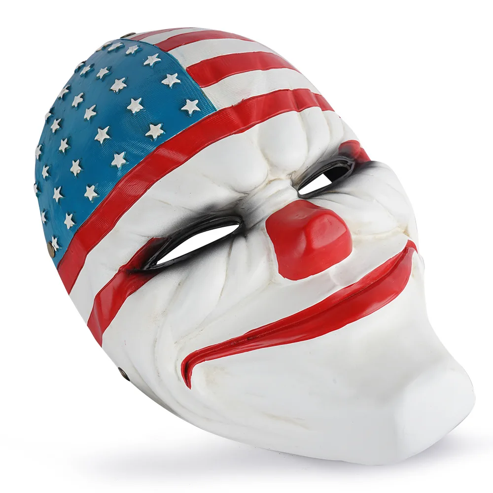 Resin Payday Mask, Resin Payday 2 Theme Game Mask Halloween Horror Masquerade Cosplay Costume Mask (Dallas Mask)