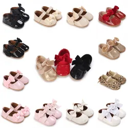 VALEN SINA New Baby PU Leather Baby Boy Girl Baby Moccasins Moccs Shoes Bow Fringe Rubber Soled Non-slip Footwear Crib Shoes