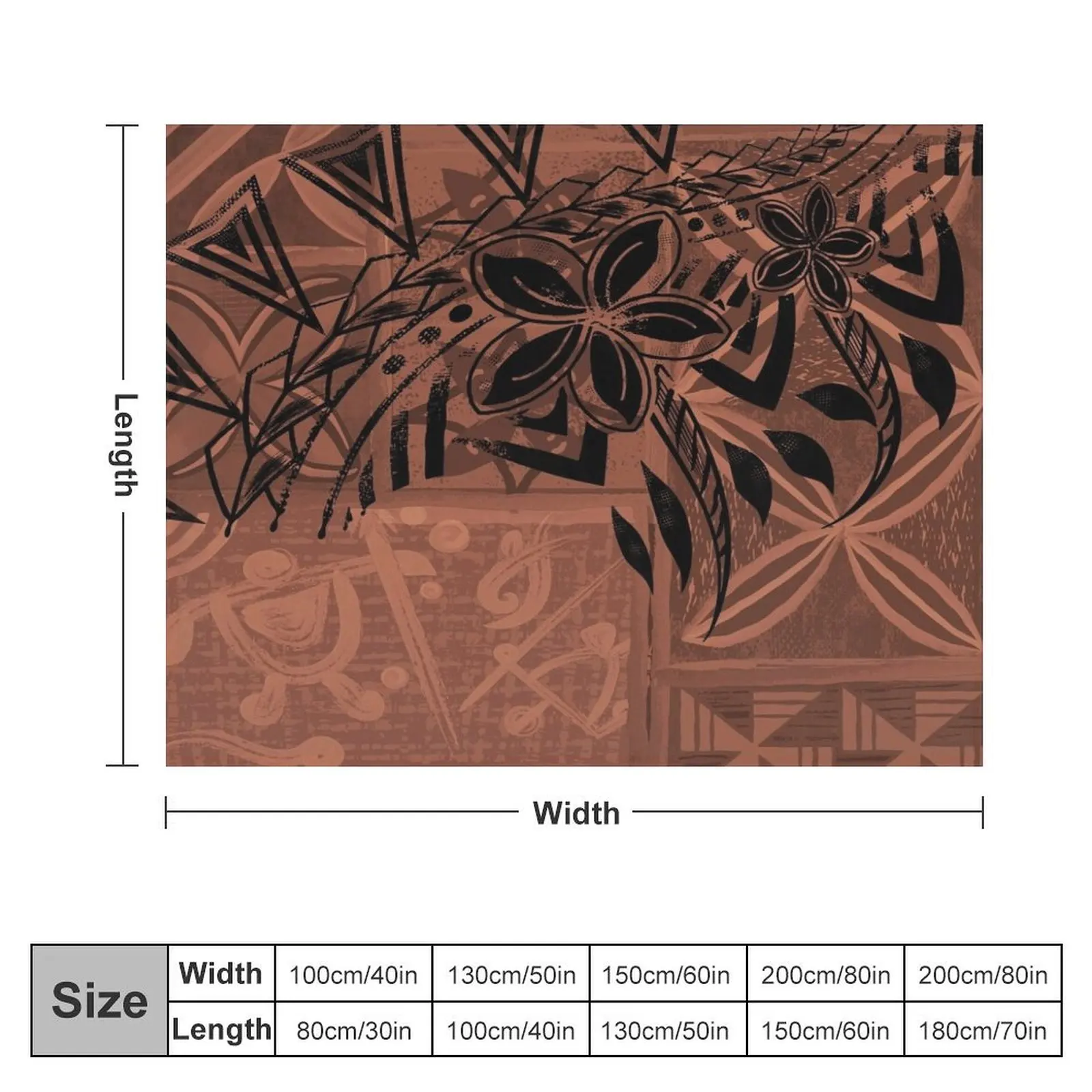 Vintage Hawaiian Tribal Petroglyph Pattern Throw Blanket Camping halloween Blankets