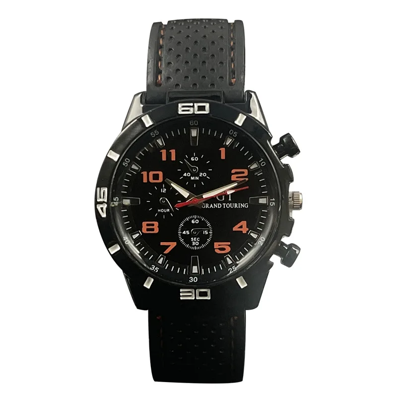 

2026 Новые модные спортивные мужские часы с силиконовым ремешком с автомобильной резьбой и студенческими кварцевыми часами