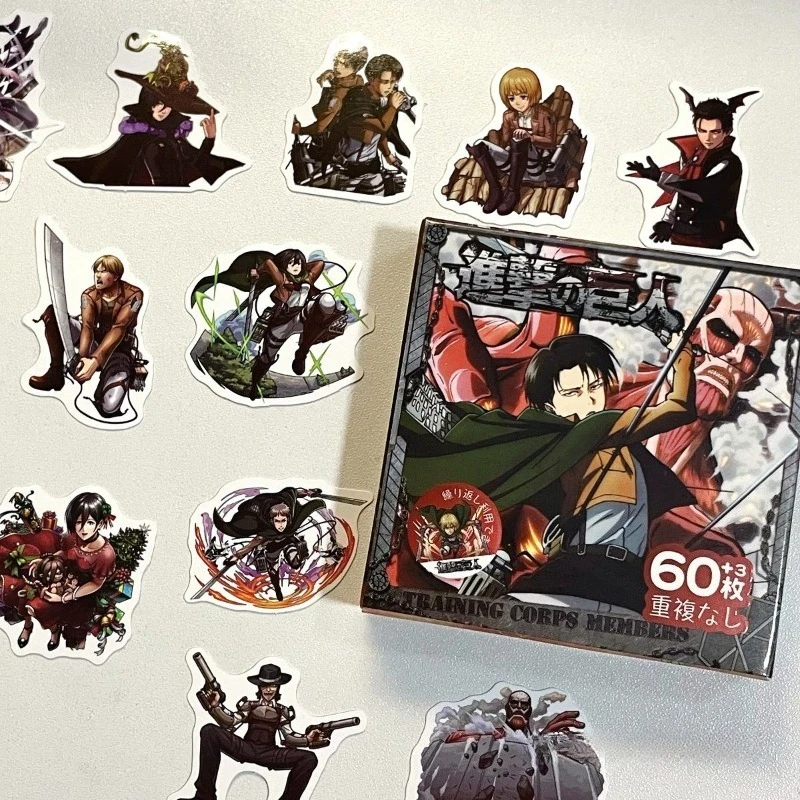 New Attack on Titan Levi Ackerman Eren Jaeger Waterproof Sticker Decorative Mobile Phone Case High Color Value Cartoon Stickers view 4