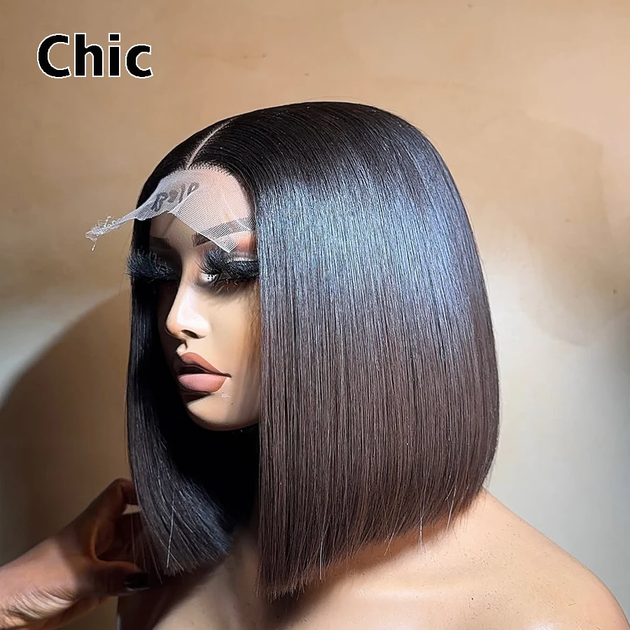 200gm بوب شعر مستعار 100% شعر الإنسان الخام عذراء قصيرة غلويليس 5x5 ريال HD الدانتيل إغلاق الباروكات مزدوجة تعادل # 99j الباروكات الملونة ارتداء والذهاب #5