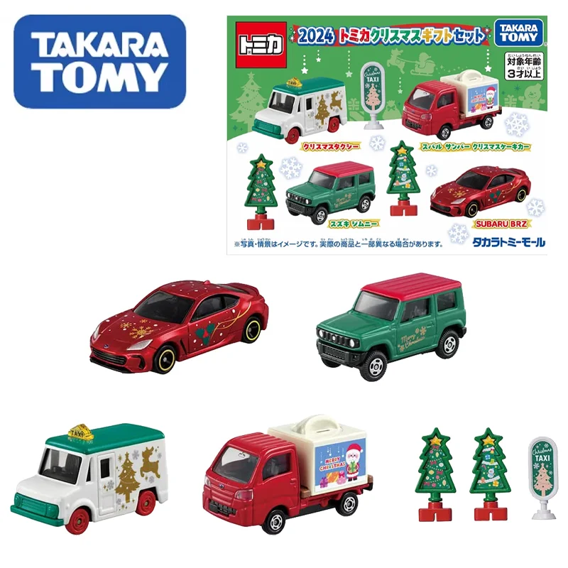 

TAKARA TOMY Tomica New 2024 Christmas Set of 4 Vehicles Alloy Diecast Collection Cars Model Toys for Children Boys