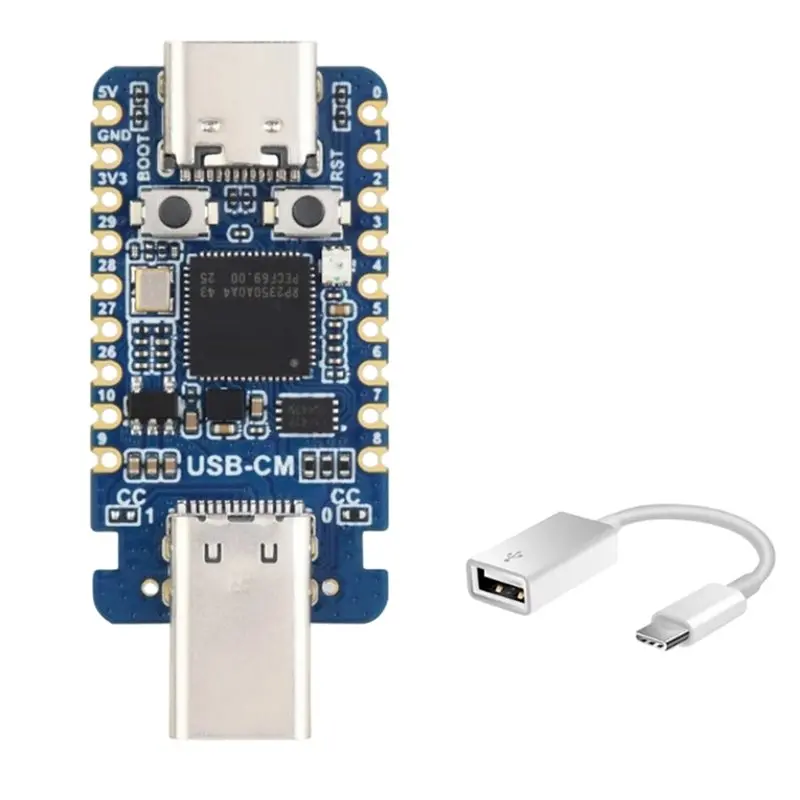 [B24B!】 USB C For Raspberry Pi RP2350A Microcontroller Development Board RP2350 Dual-Core& Dual-Architecture With Converter