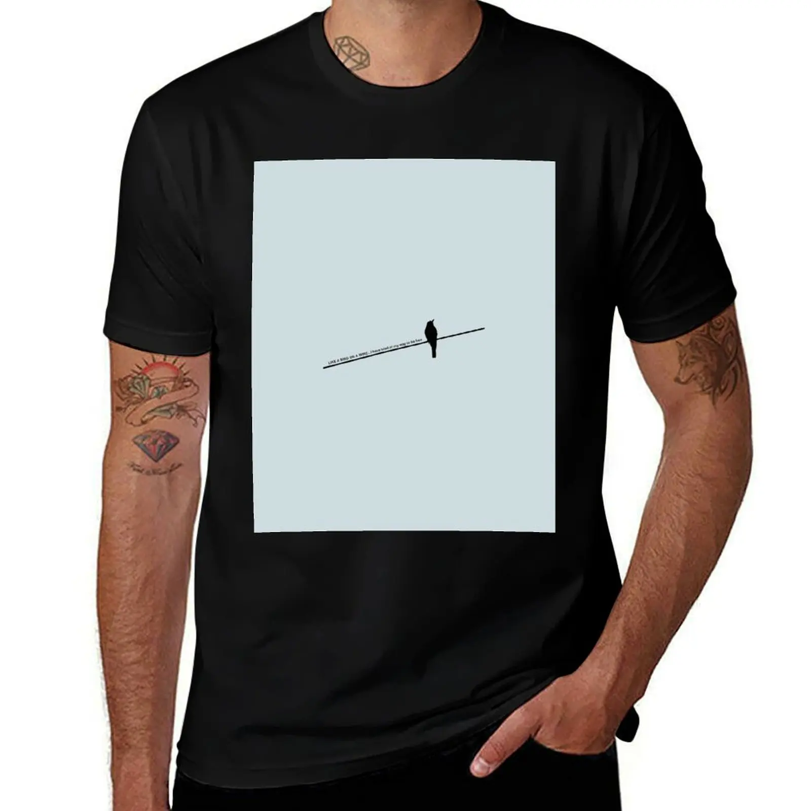 

Bird on a wire T-Shirt custom t-shirts vintage anime shirt funny shirt cotton boys animal print t shirt men