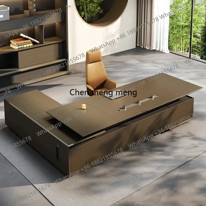 A139 Executive Work Office Desk High End Organizer Boss Light Luxury Computer Desks Drawers L Shaped Escritorio Oficina Furnitur