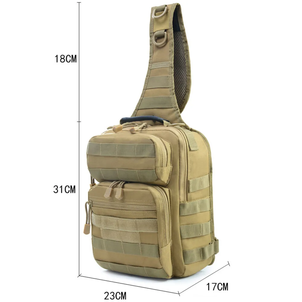Men's Tactical Sling Shoulder Bag Molle Backpack Outdoor Hiking Travel Chest Pack Cross Body Sport Pouch Day Pack