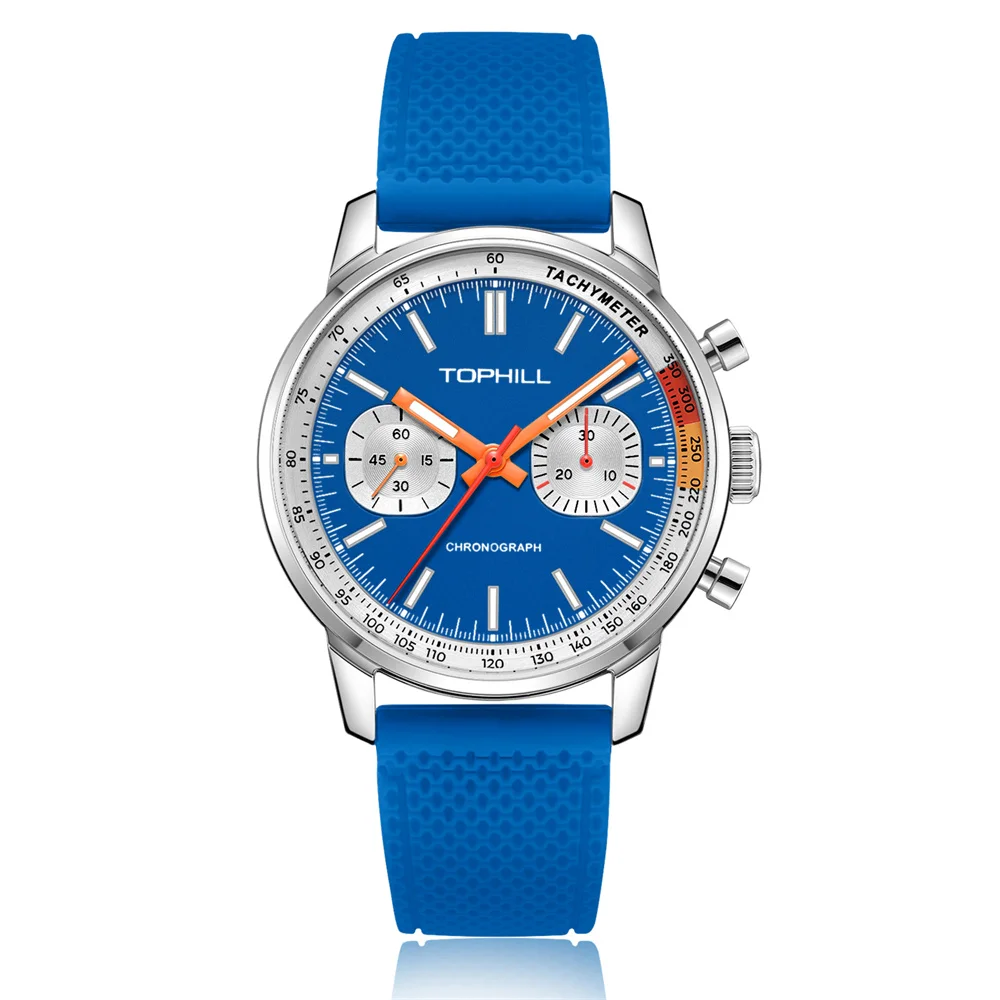 TOPHILL 1963 Pilot Chronograph Watch for Men 40mm Sapphire Glass Original Seagull ST1901 Movement Mechanical Wristwatches