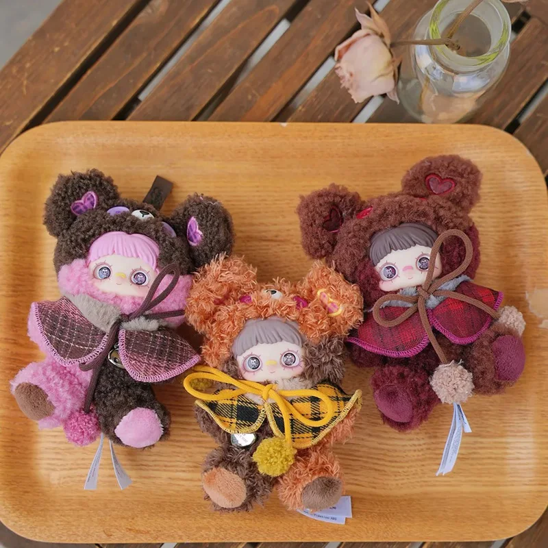 Caja ciega de la serie de galletas de osos pequeños Maymei auténticos, llavero de cara de vinilo Kawaii, colección de cajas misteriosas, figura de Anime, decoración, regalo para niños