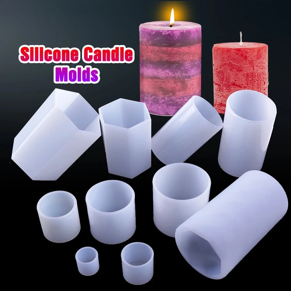 1PC Style Cylindrical Hexagon Silicone Mold DIY Epoxy Resin Casting Mould UV Candle Home Decoration Jewelry Making Tools