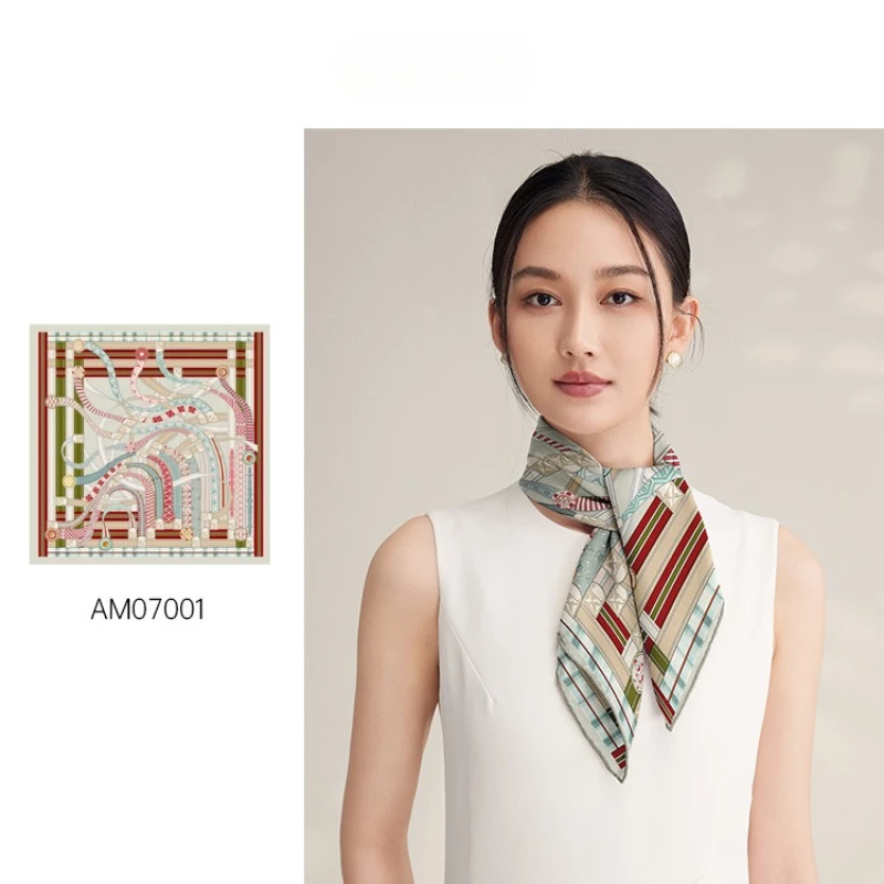 

BAOSHIDI Silk Scarf 2025 100% Mulberry Silk 65cm Solid Crepe de Chine