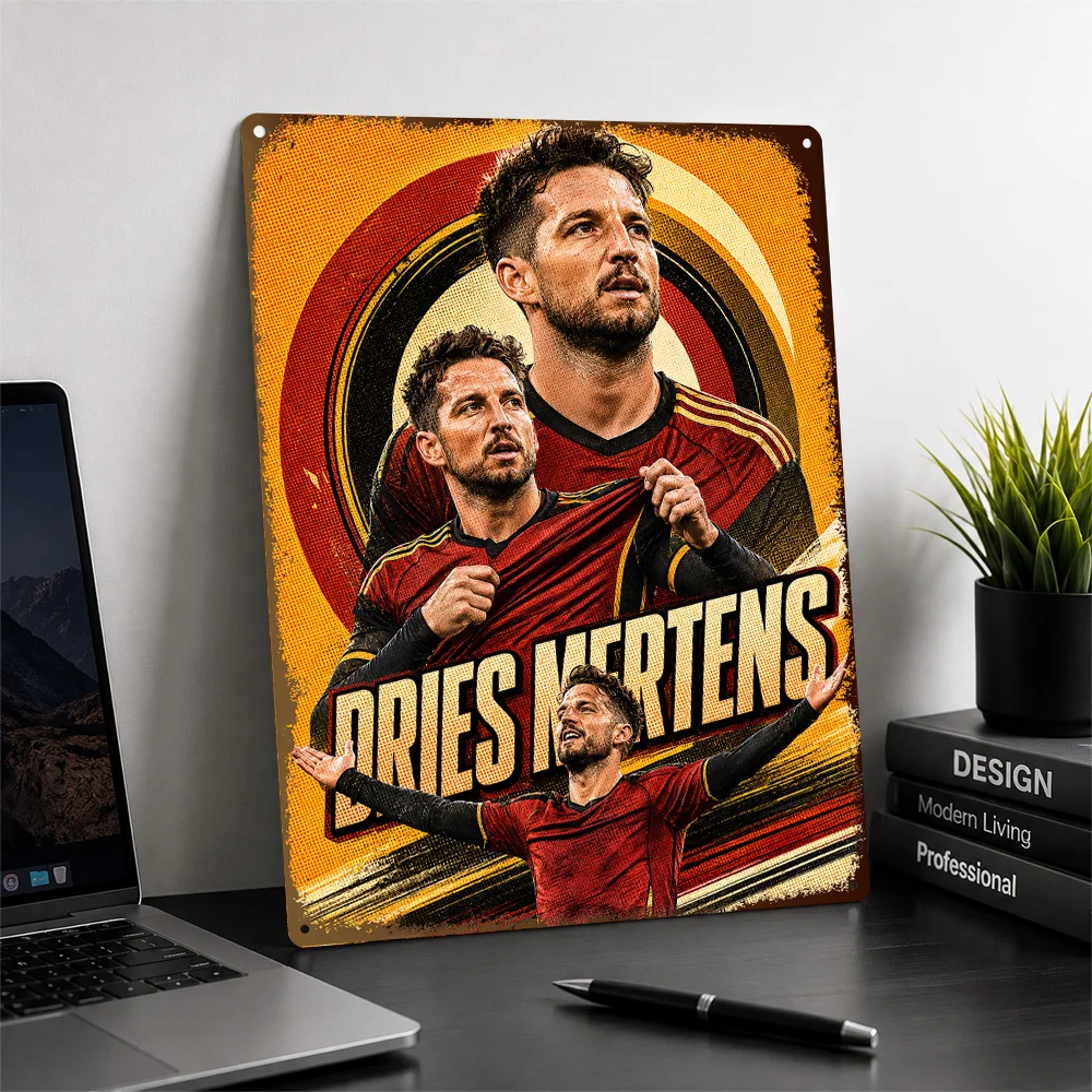 Dries Mertens Football Printed Poster Personalized Aluminum Metal Sign Club Legacy Style Wall Art Made For Stadium Enthusiasts