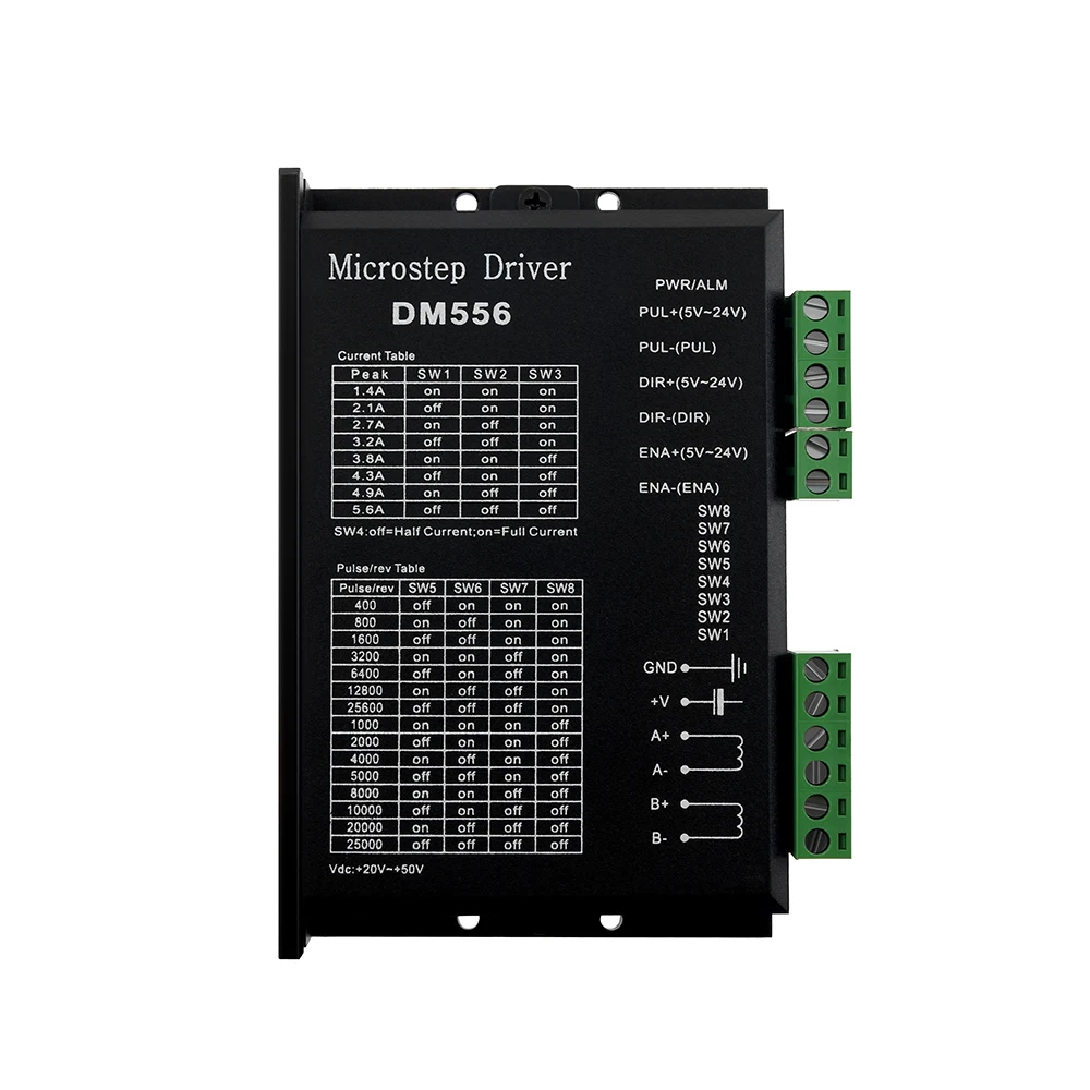 CNC Digital Stepper Driver DM556 Stepper Motor Controller 2-phase Stepper Motor Driver 20-50V DC Max 5.6A 128 Subdivision