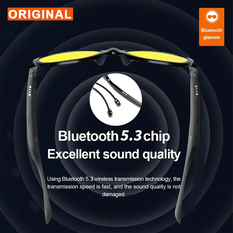 Lecoo C8 Lite Occhiali Auricolari Wireless Bluetooth 5.3 Cuffie Occhiali da sole leggeri Auricolari Cuffie da guida stereo HiFi