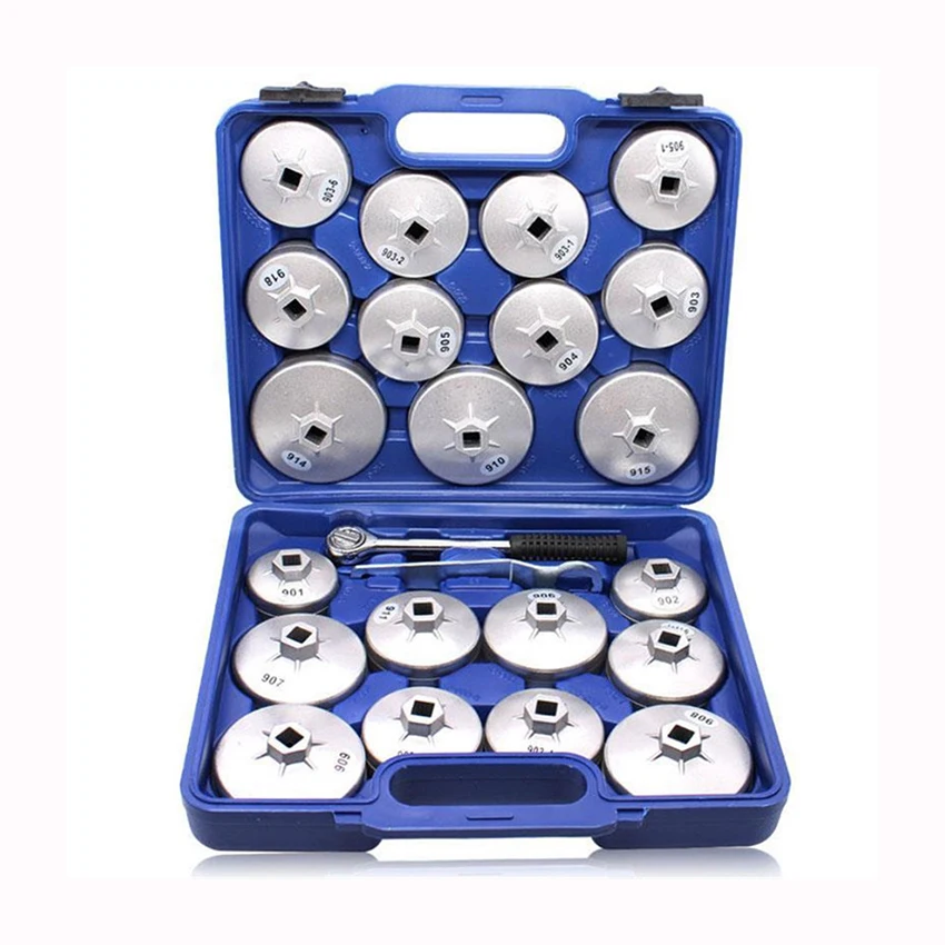 23 Pcs/Set Cap type Oil Filter Removal Wrench Socket Set Ratchet Spanner Cup Type With Portable Storage Case Auto Car Accessorie