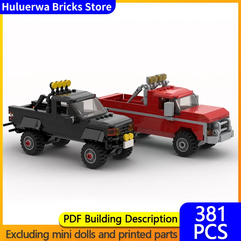

Speed Racing Car Model MOC Building Bricks Pickup Twin Pack - Hilux And F150 Modular Technology Children Holiday Gifts Toys Suit