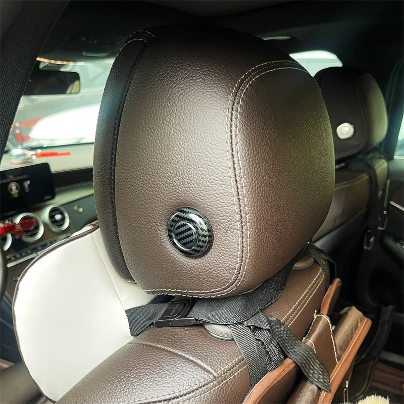 لمرسيدس بنز C E Class W205 W213 GLC X253 2016-2018 سيارة مسند الرأس تعديل زر الترتر تقليم