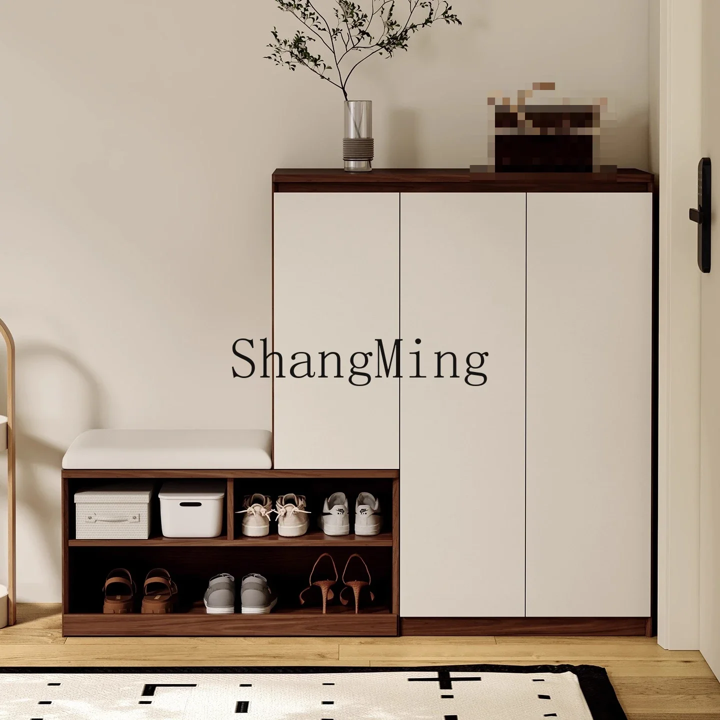 CL  wall solid wood corridor outer corridor entrance cabinethousehold entrance storage cabinet integrated against the