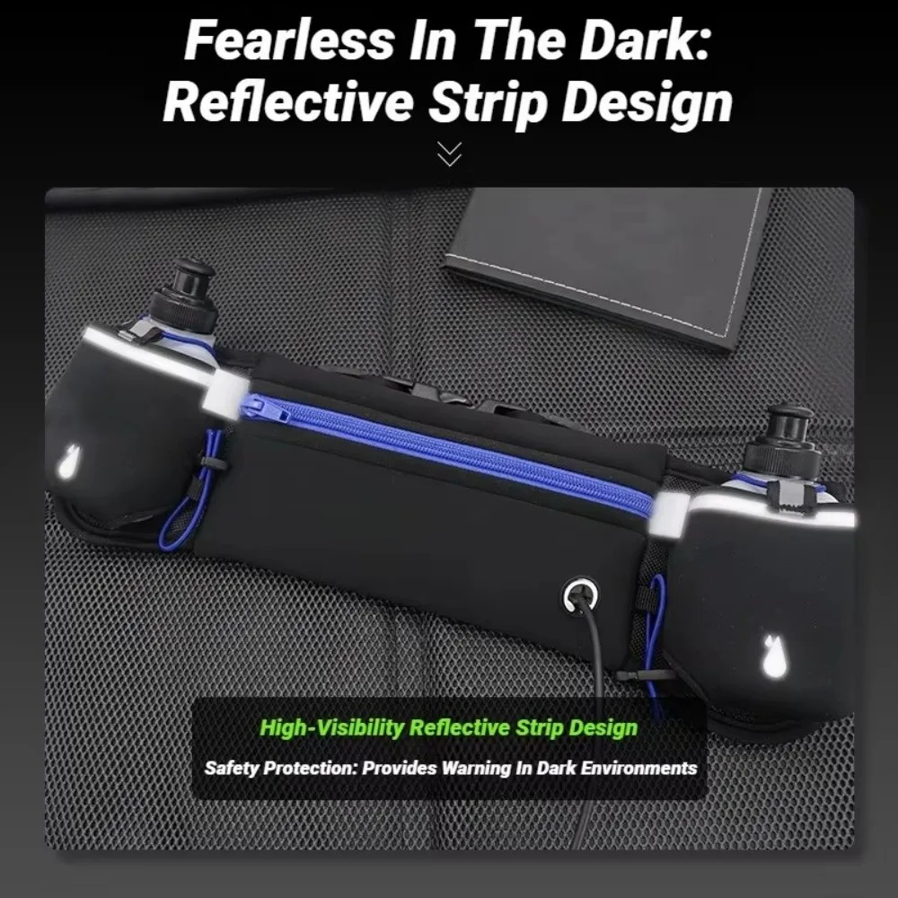 Portable With Water Bottles Running Belt Dual Pocket Fits 7 Inches Phones Running Waist Pack Sports Fanny Pack Marathon Trail