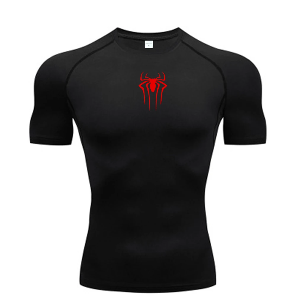 Nowa koszulka kompresyjna Mężczyźni Fitness Gym Super Hero Sport Running T-Shirt Rashgard Tops Tee Quick Dry Short Sleeve T-Shirt Dla Mężczyzn