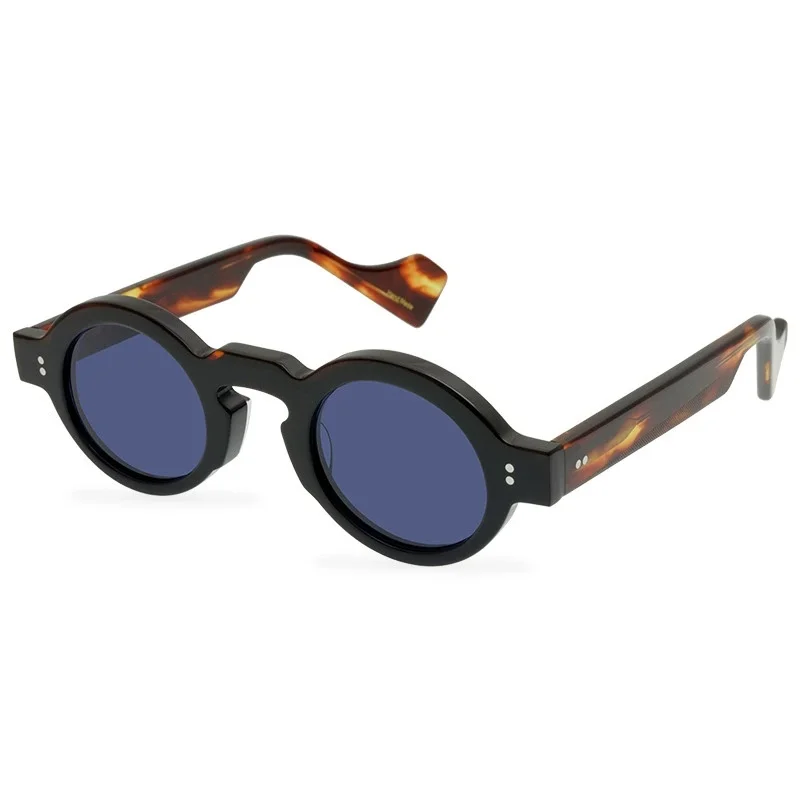 Belight البصرية شكل دائري خمر الرجعية سميكة خلات الرجال النساء بارد الأزياء العصرية النظارات الشمسية مع حالة 9596