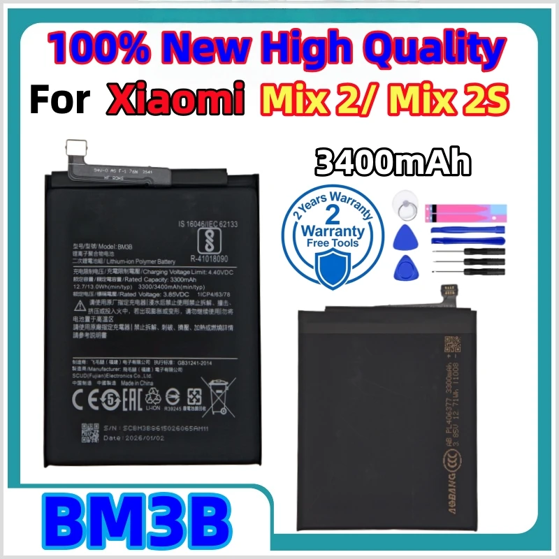 100%New For Xiaomi Mi Mix 1 2 2S 3 4 Mi 11 Mi11 Lite Ultra Poco X3 F3 Redmi K40 10T 11T Pro Phone Batteries Fast Shipping+Tools