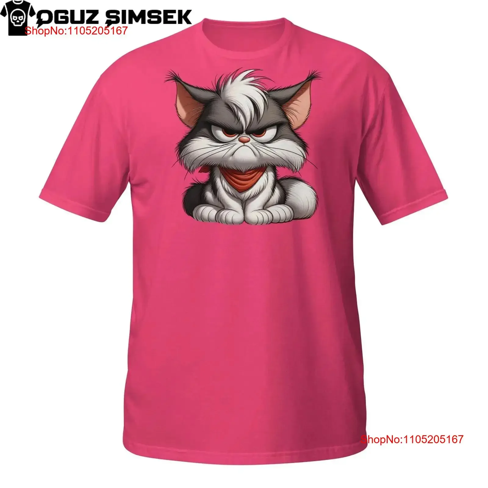 

Mad CaT T Shirt Hilarious Angry Cartoon Kitten vintage Washed designer clothes Top For Everyday Wear homme Breathable Casual