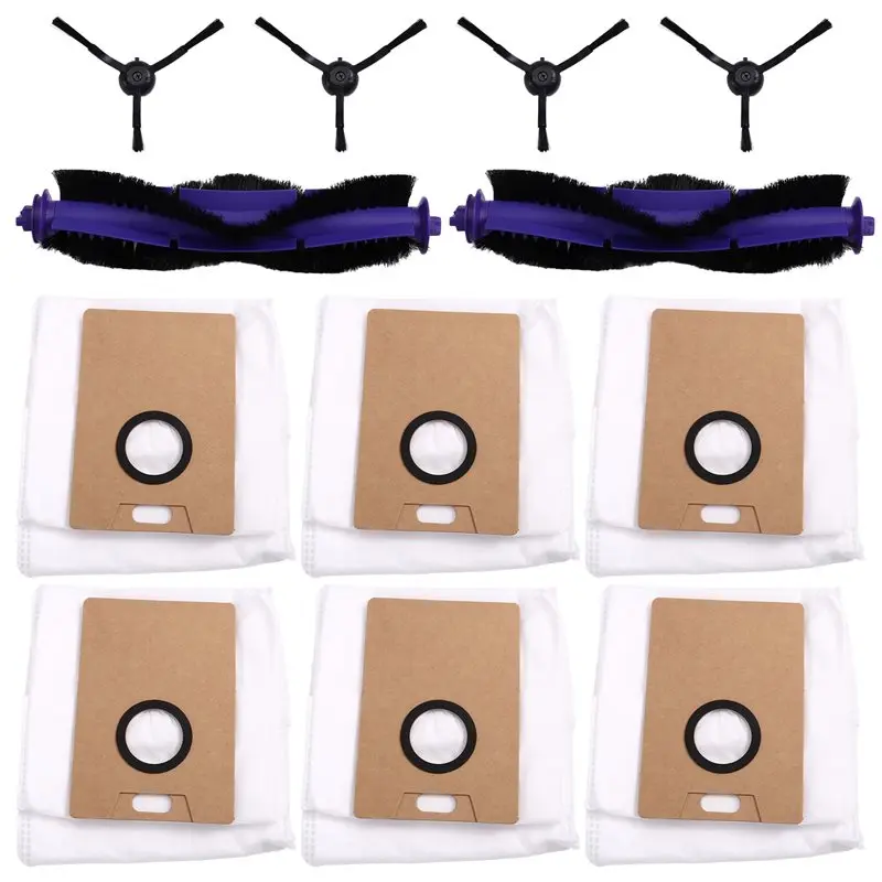 A66Z Dust Bag Replacement Kit Main Brush, Roller Brush, Side Brushes For TP-Link Tapo RV30 Max/RV30 Plus/RV20 Max Plus Robot Vac