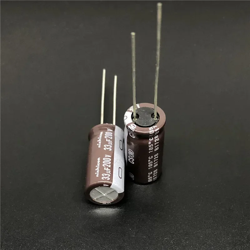 5pcs/50pcs 33uF 200V NICHICON CS Series 10x20mm High Ripple Current High Reliability 200V33uF Aluminum Electrolytic capacitor