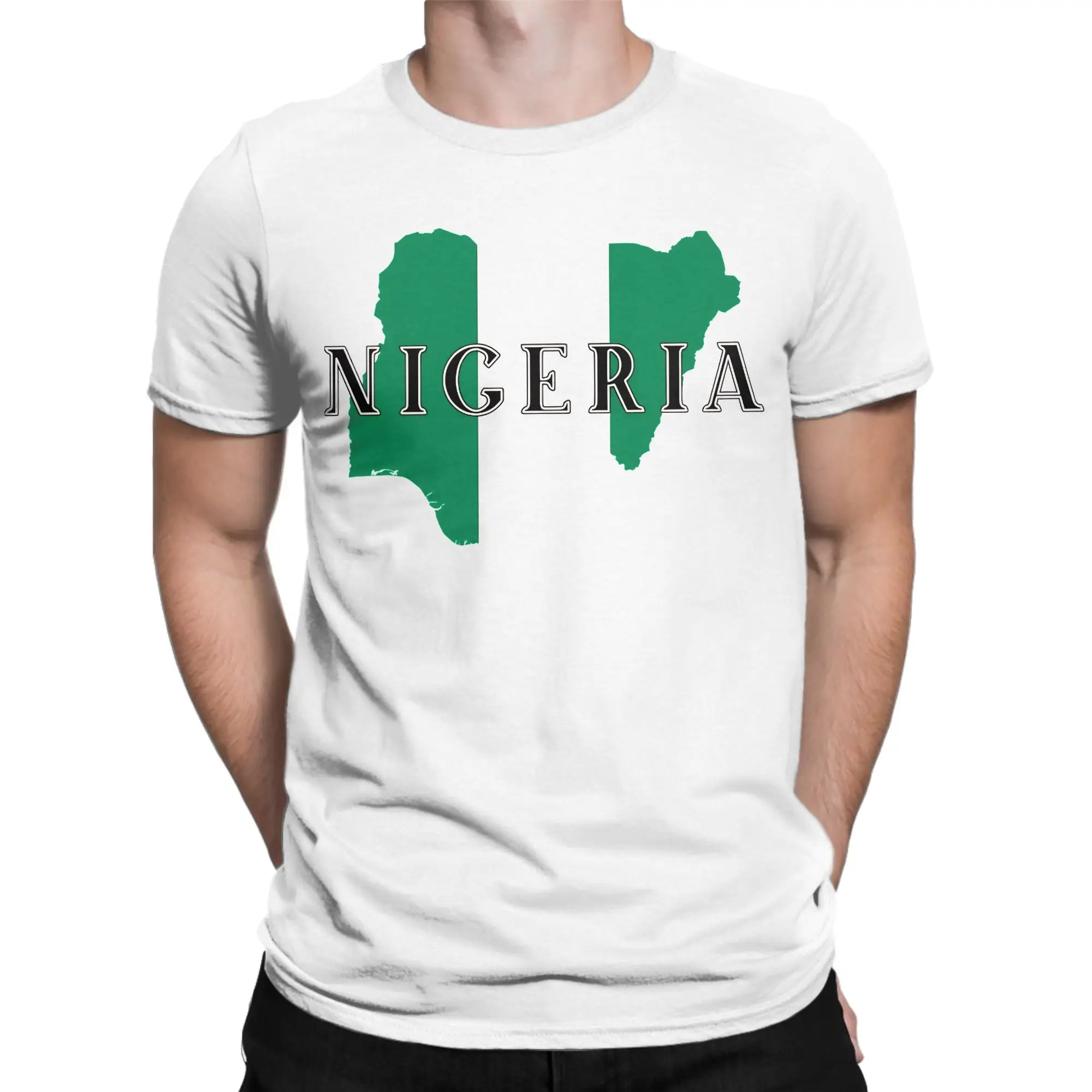 Nigerian Flag Of Nigeria Cotton T-Shirt For Man Summer  Y2K Funny T-Shirts O Neck Novelty Tees Plus Size Print Clothing