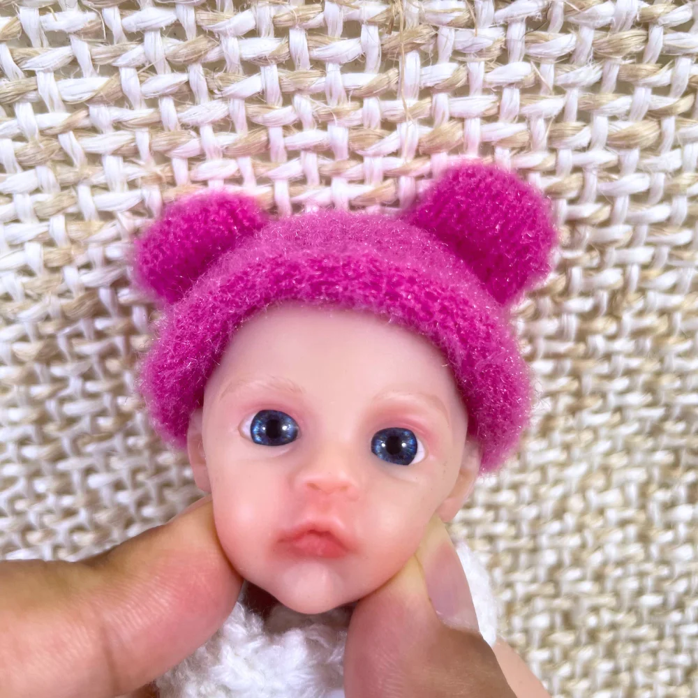 6 Inch 15CM Full Solid Silicone Reborn Baby Meadow Doll Girl Washable Body Lifelike Soft Body Micro Preemie Christmas Gift