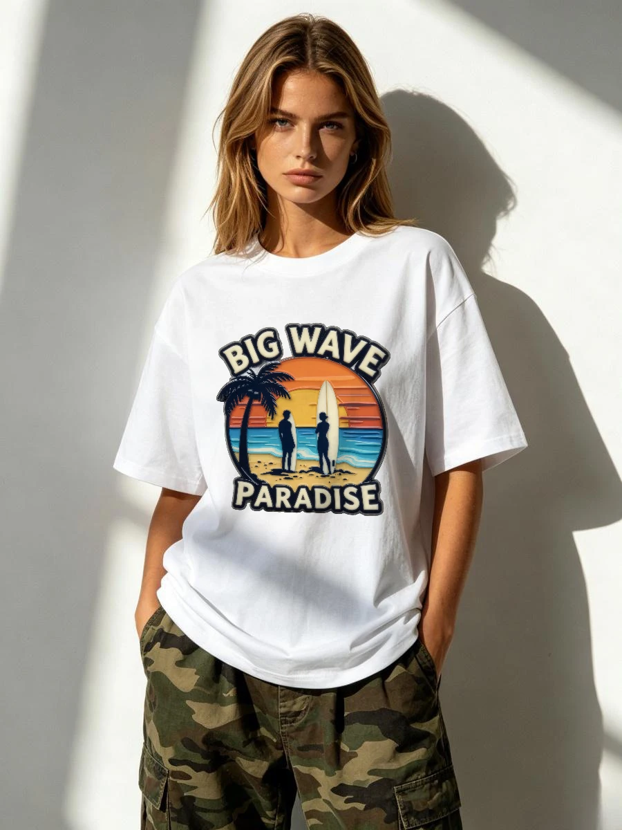 T-shirts à imprimé unique et original, style oversize, pour femme, expression de personnalité, identité authentique