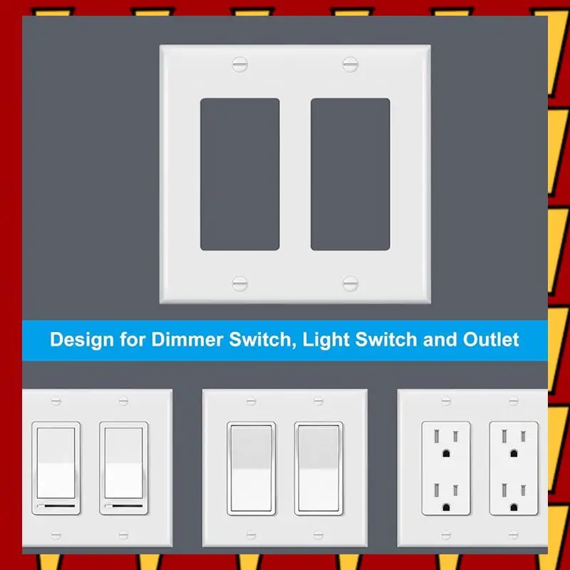 ABNP 10Pcs, Decorator Wall Plate 2 Gang Standard Size Outlet Cover For GFCI And USB Receptacles, H4.53Inch X W4.57Inch White