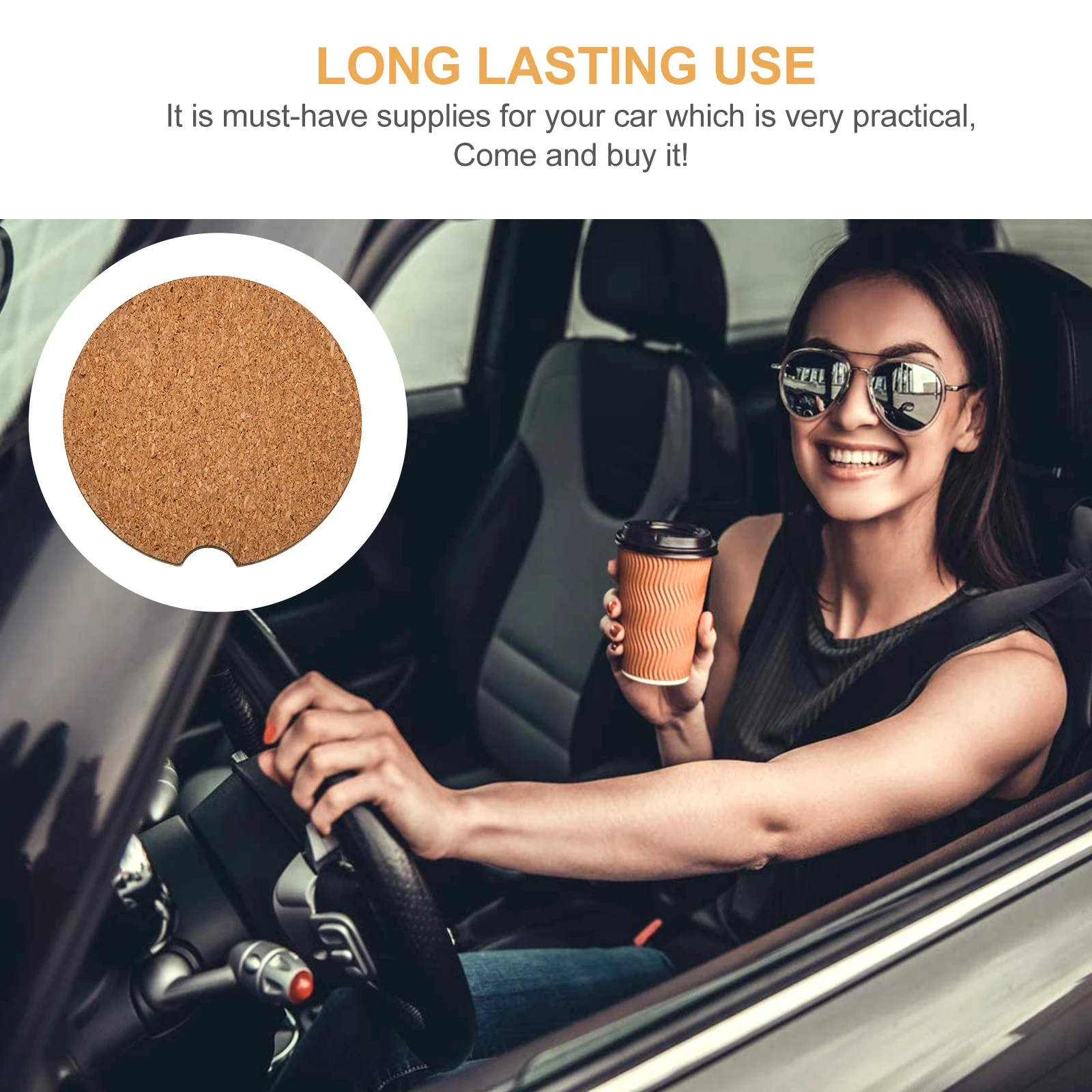 

20pcs Car Coaster Sublimation Blanks 65x65x4mm Cork Bottom Soft Rubber Coasters for Coffee Mugs Wine Cups Tea Glasses