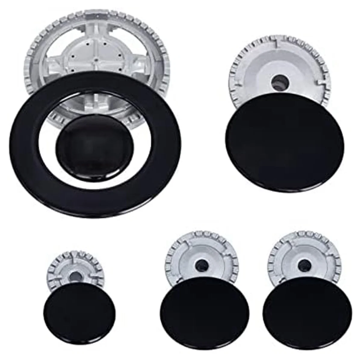 Upgrade Cooker Hat Set Oven Gas Hob Burner Crown Flame Cap Cover for Kitchen Fit for Stove Handles Lid Kit