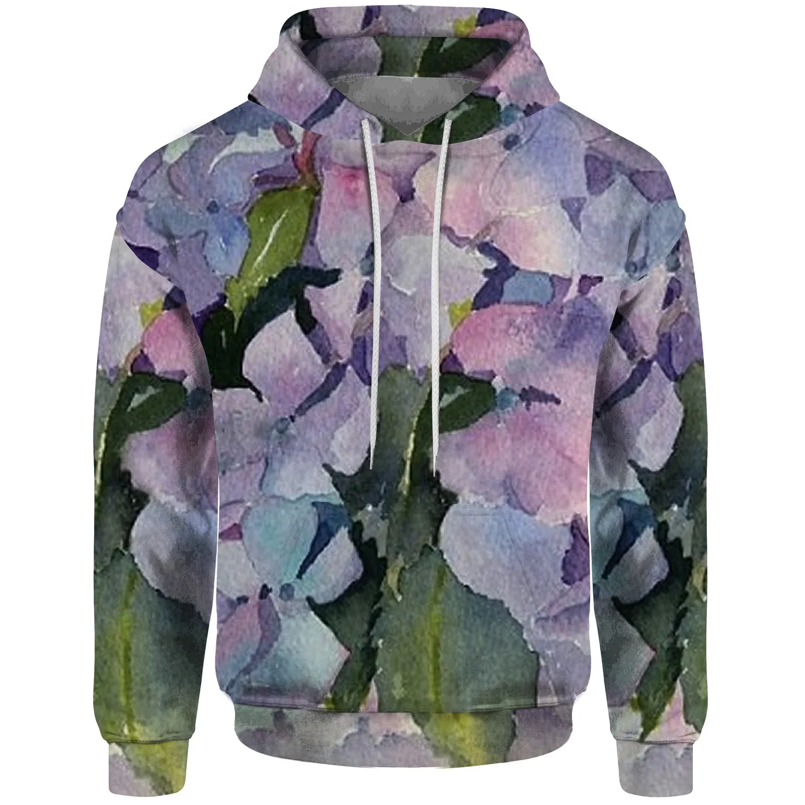 

Fresh Men's Sweat-shirt Versatile Hooded Sweatshirt New Ink Flower Print Sweatshirt Male Clothes New In Hoodies &Sweatshirts