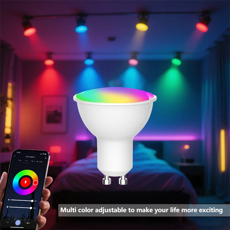 Dimmable Tuya Wifi Rgbcw Smart Bulb Gu10 C37 A60 T37 E14 E27 Light Led Magic Lamp AC85V-265V Work With Alexa Google Home