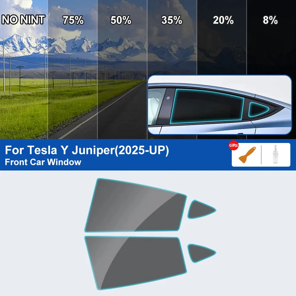 

Предварительно вырезанная тонировочная пленка для окон автомобиля Tesla Model Y 2025 Juniper, авто наклейка, фольга, керамическая солнцезащитная пленка для тонировки окон автомобиля