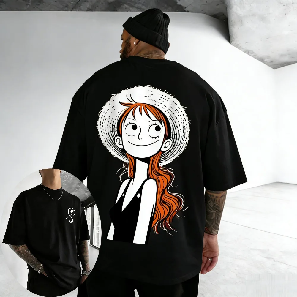 

Футболка унисекс One Piece Nami The Navigator 2026, летняя, в стиле Харадзюку, с принтом аниме, с круглым вырезом, свободная, повседневная, для родителей и детей, с коротким рукавом