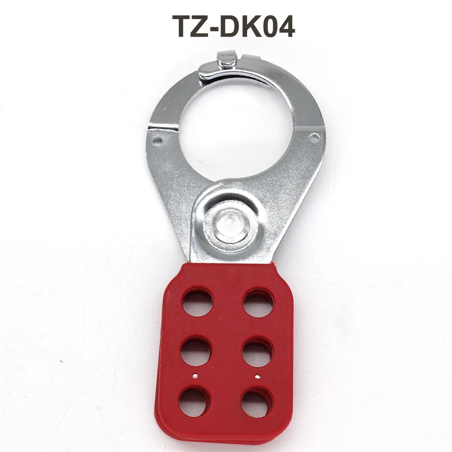Red Industrial safety lockout Hasps with hook Six-hole steel lockout hasp Diameter 25mm and 38mm  Safety Hasp Lockout