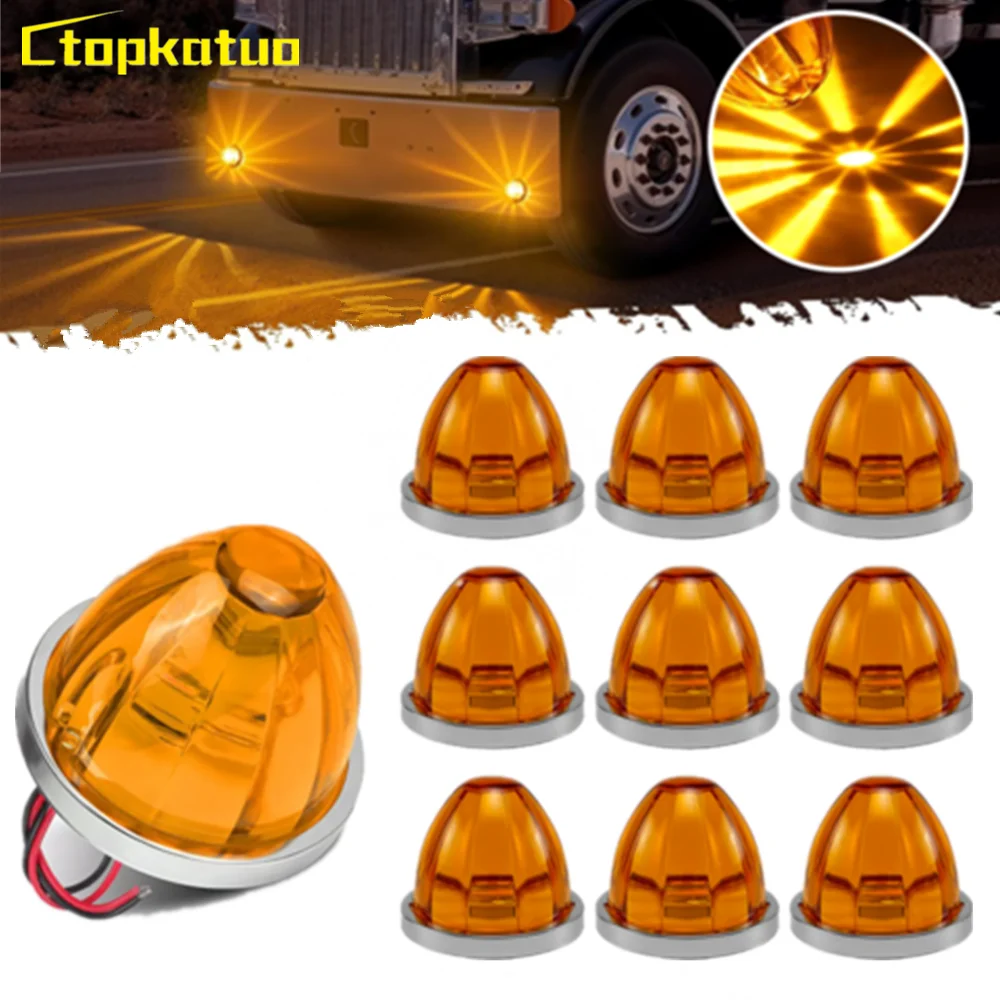 10PCS LED Watermelon Lights Indicator Brake Side Marker Clearance Lamp Truck Trailer Signal DRL Caravan Warning Light Waterproof