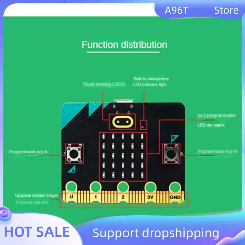 

Материнская плата A96T Bbc Microbitv2.0, введение в графическое программирование на Python, программируемая обучающая макетная плата Dur