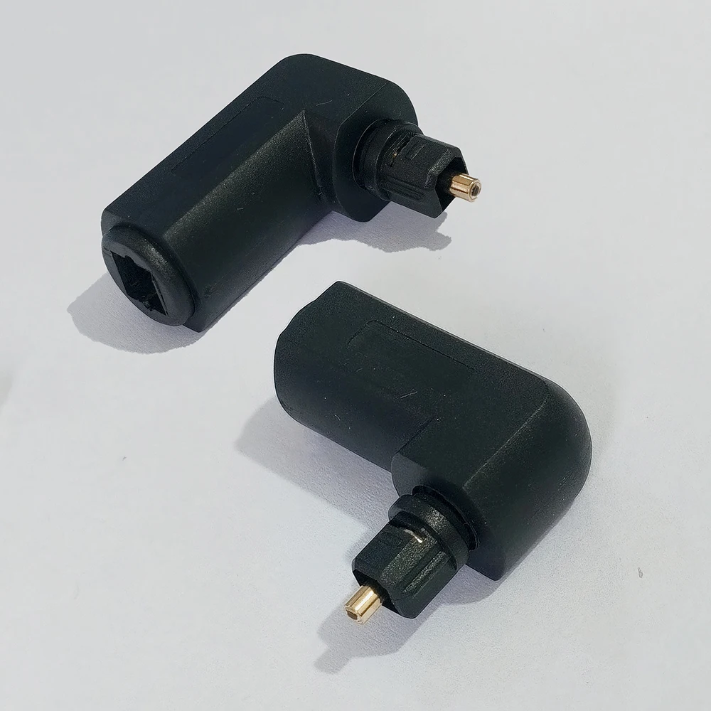 1 Stück Glasfaser-Audioadapter, Toslink-Stecker (quadratisch) auf 3,5-mm-Klinkenstecker (rund), 90° ° 270-Grad-Winkel-Audio-Stecker (männlich/weiblich) – Detail 2