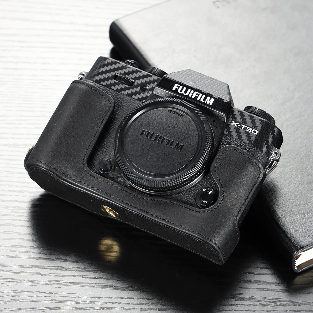 Fujifilm X30 II Genuine Leather Camera case Handmade Half Body For Fujifilm XT20 XT10 XT30 XT30 II Camera Bag Cover