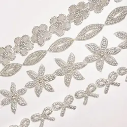 Nuovi strass che cuciono su ferro con perline di cristallo su perline Applique Long Trim per il vestito accessori per la decorazione di nozze da sposa fai da te