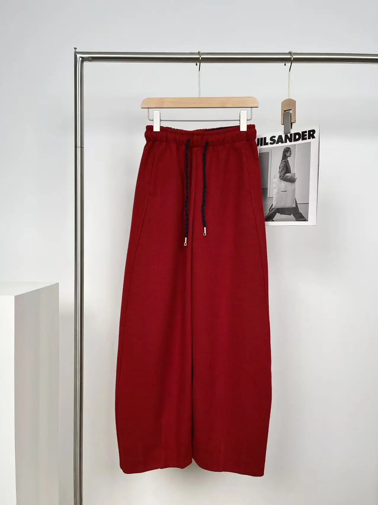 2025 novo high-end engrossado vaca veludo calças de perna larga feminina solta foice calças casuais